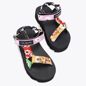 Kurt Geiger Mini Orion Platform Sandals Printed Straps Girls Size 3
